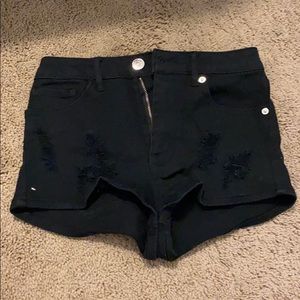 black ripped shorts from h&m